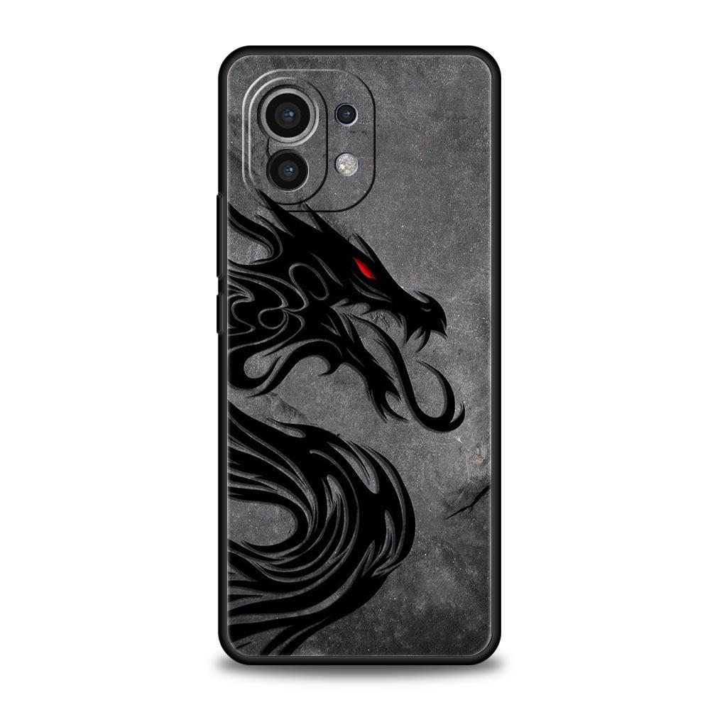 Dragon Phone Case For Xiaomi Mi 15 14 Pro 13 12 11 Lite 5G 10T 11T 12T 13T 14T Poco X6 X5 X4 X3 NFC F3 F4 GT Black Cover