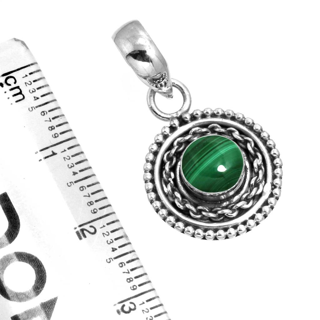 925 Sterling Silver Pendant Women Gemstone Handmade Jewelry Engagement Gift Malachite Moonstone Rose Quartz Red Stone Smoky Topaz Tiger Eye Boho