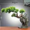 Welcoming Pine Rockery Aquarium Decor: Arhat Pine Tree Landscape for Living Room or Hotel