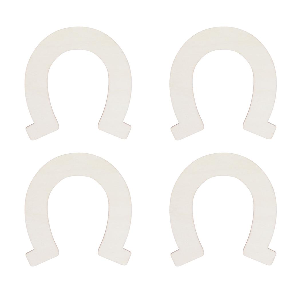 24Pcs DIY Wood Slices Horseshoe Shape Unfinished Cutouts Pendant HandMade Craft Decoration