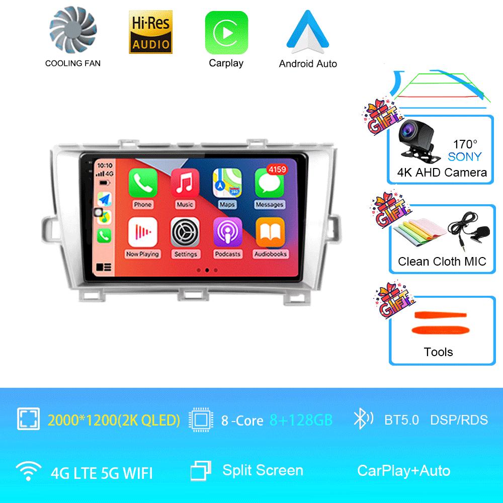 QLED DSP Car Radio Android 14 For Toyota Prius XW30 2009 - 2015 Multimedia Video Player GPS Navigation Stereo Carplay 4G WIFI BT