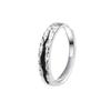 ANENJERY Uregelmessig svart epoksyring for kvinner Menn Trendy Vintage Hip Pop Finger Ring smykker