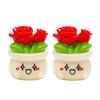 2 Pcs Miniature Dollhouse Flowers Mini Resin Potted Plant Figurine Tiny
