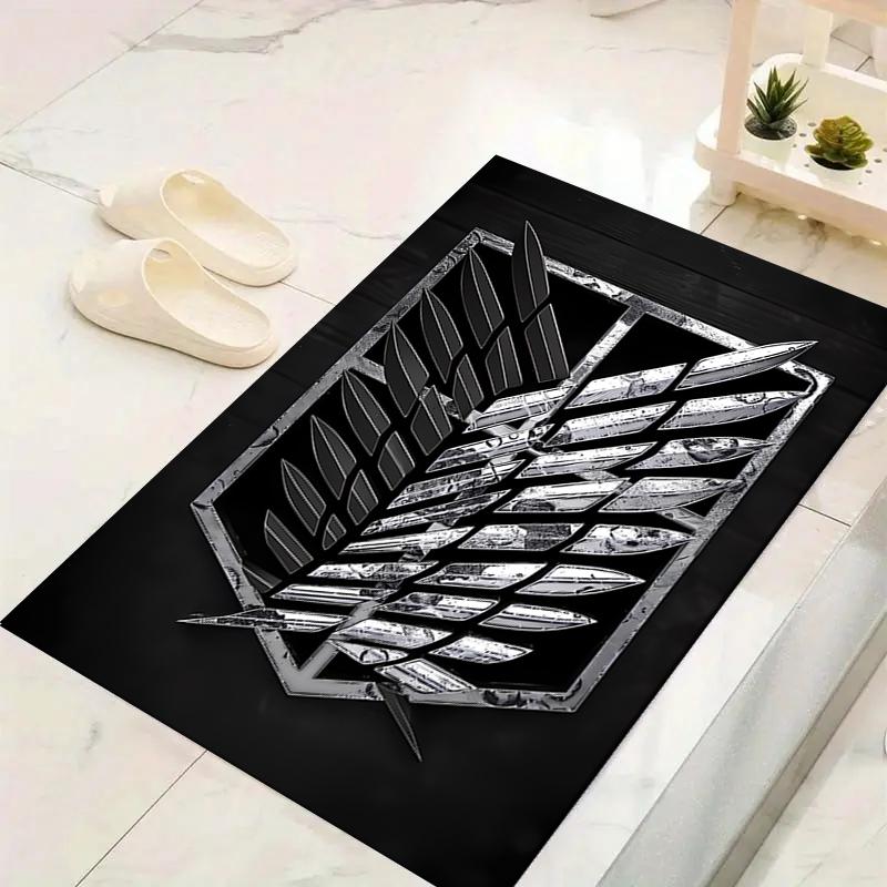 1Pc Attack Titan Emblem Rug, Office Carpet Indoor Outdoor Doormat, Non-Slip, Comfortable, Living, Christmas Halloween, Xmas Gift L1393