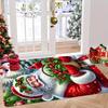 Santa Claus Gift Print Doormat,Premium Flannel Non-Slip Washable Rug for Indoor Outdoor Living Room Patio Garden Christmas Decor