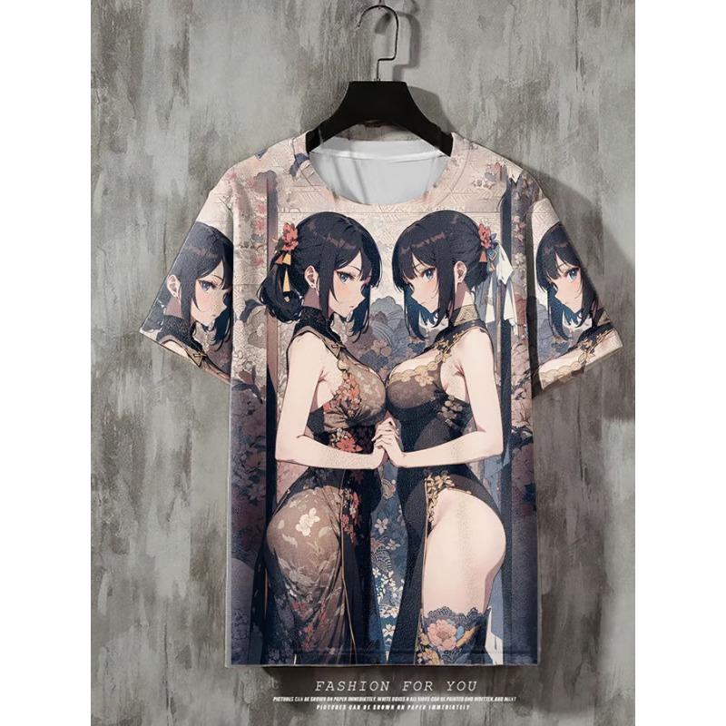 New 3d Anime Character Print T-Shirt For Men Summer Casual Men s T-Shirt Street Trend Tops XXS