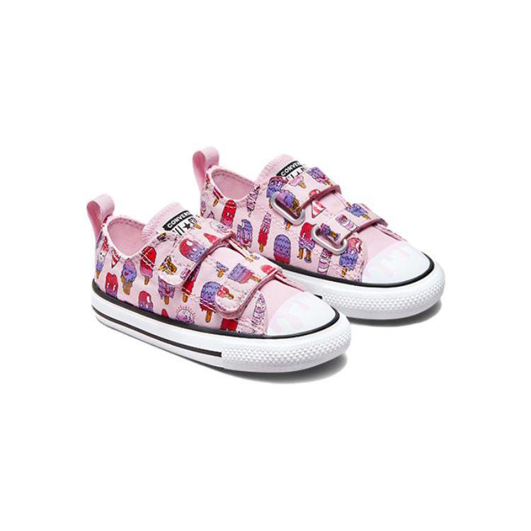 Converse Chuck Taylor All Star Canvas Wear resistant And Lightweight Low top Toddler Shoes Pink Purple A00389C