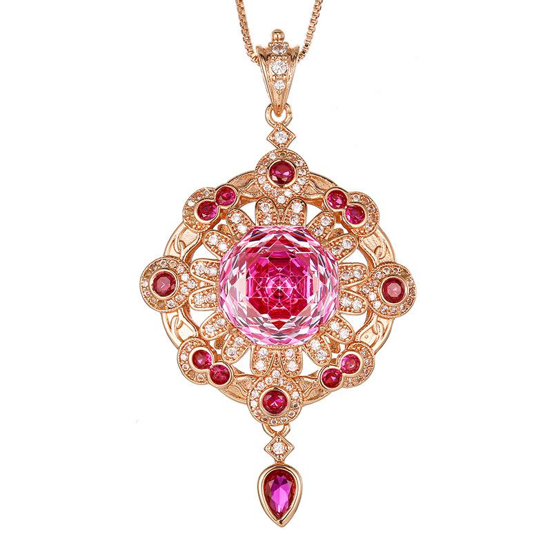 Schmuck Kupferboden Vergoldet Rosenschliff Schatzfarbe Fransen Rosegold Anhänger Hauptstein 14mm