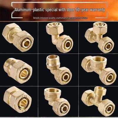 Solar Water Heater Fitting Kit: 1216 & 1620 Pipes, Aluminum-Plastic, Copper Elbows, Internal/External Threads, Tees