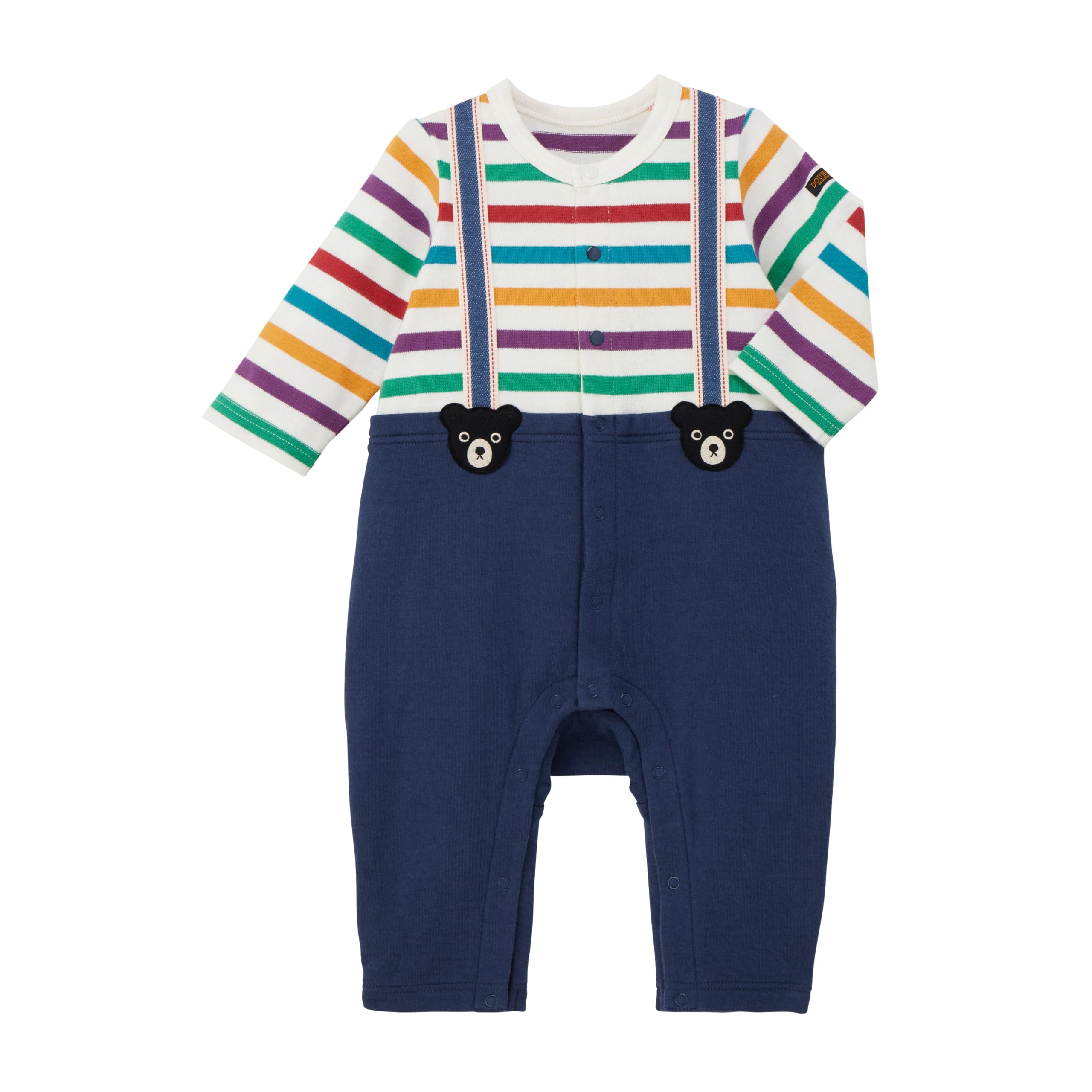 

MIKI HOUSE Double B Long Bear for Boys and Baby Infant Coverall, Sleeve, Striped, Print, Girls, Clothes, Clothes, Children s Clothing, 70cm,