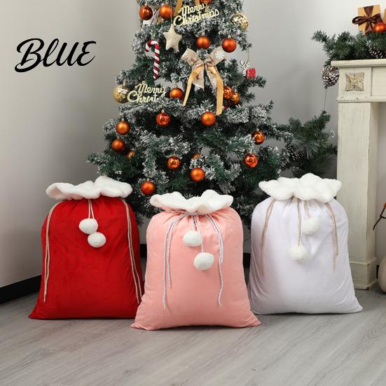Customizable Holiday Party Favors Christmas Velvet Santa Gift Bag 19 x 26 Inch Large Drawstring Hand Painted Craft Supply Bags Claus Reusable