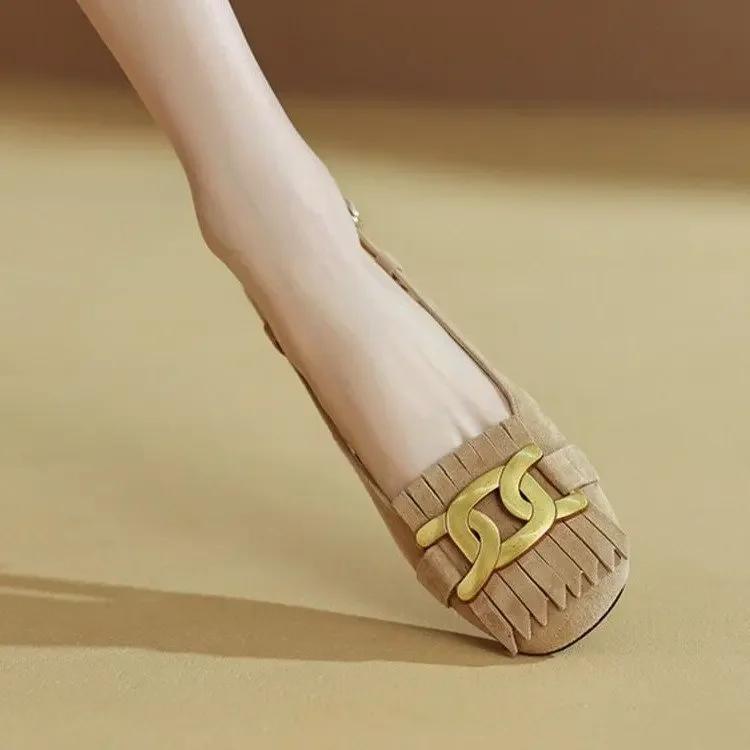 Fashion Womens Shoes 2024 Round Toe Breathable Female Sandal Med Clear Heels Luxury Comfort Girls Beige Medium Summer Block Low