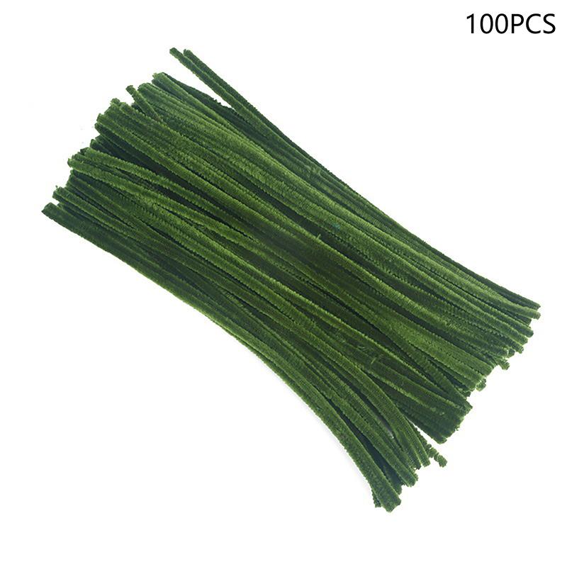 

100 шт. зеленых ершиков для чистки труб, ершики для поделок, ершики для поделок, стержни из синели для поделок, товары для творчества и творчества для детей as the picture