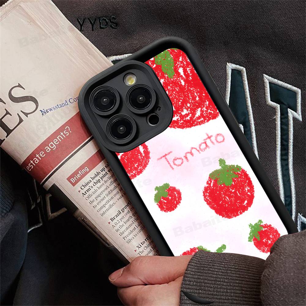 Tomatoes Expression Phone Case For IPhone 17 Air 16 15 14 13 12 11 Plus Pro Max TPU Silicone Soft