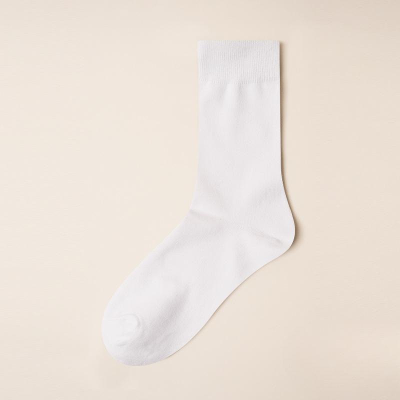 

Мужские осенне-зимние модные новые хлопковые дезодорирующие длинные носки 46-50(1 pair) белый