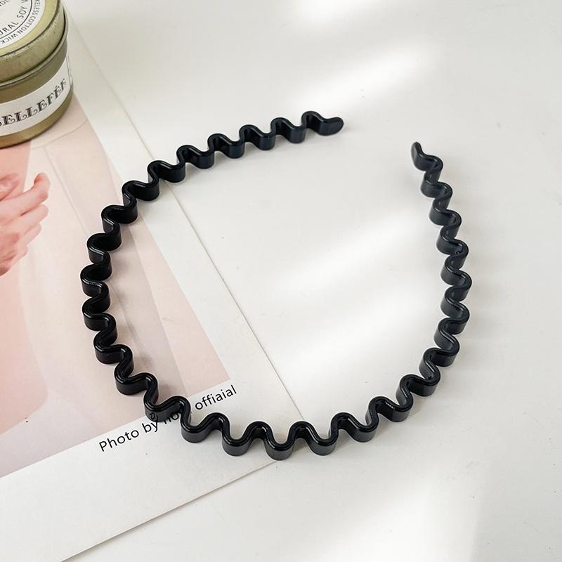 Black Series Headband Korean Style Practical Simple Face Wash Non-Slip Toothed Pressure Hair Hair Band Plastic Hair Accessories