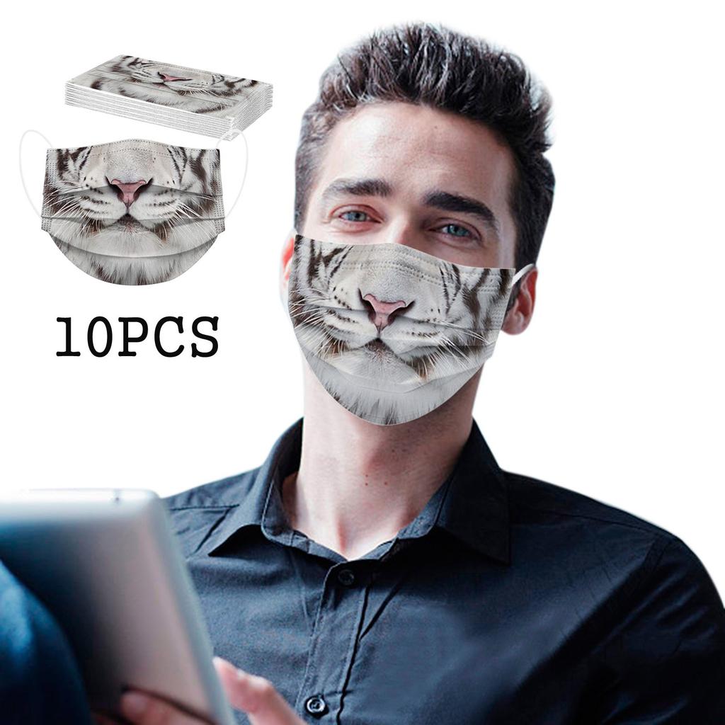Adult Funny Animals Printing Three Layer Protective Breathable Mask
