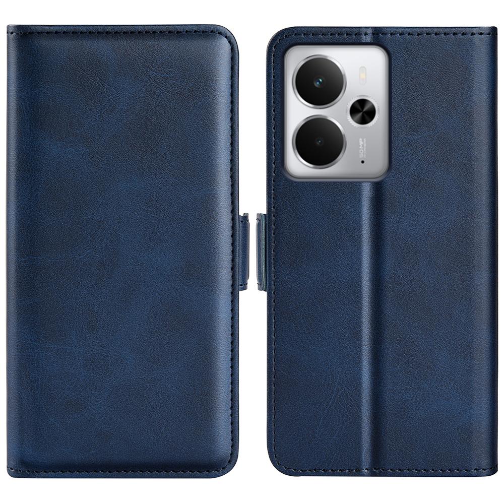 Für Realme 14 5G Hülle Kalbleder Textur Brieftasche Handyhülle