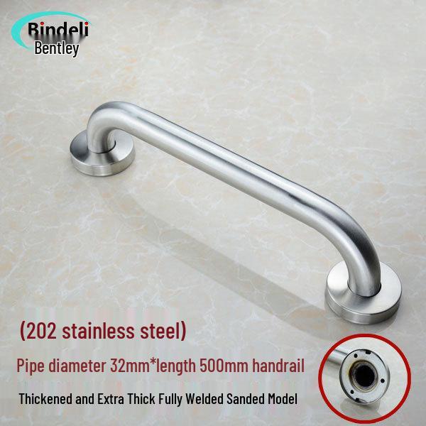 Stainless Steel 304 Non-Slip Bathroom Safety Handrail for Bathtub, Toilet, and Staircase