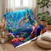 Ocean Life Adventure 47 Theme blanket Lightweight Warm Flannel Blanket Decorative Throw Blanket for Home Decoration