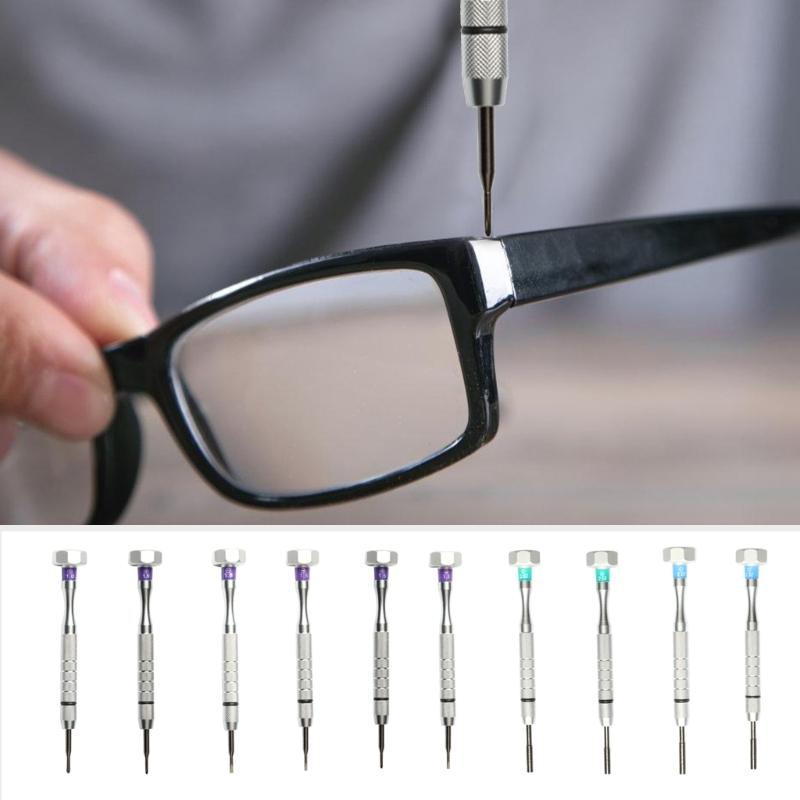 Schraubendreher-Set für Brillenreparatur, rutschfester Griff, Stahlkopf, tragbares Werkzeugset kompatibel für Sonnenbrillenwartung