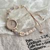 Armbanduhr mit Perlen Verstellbare Quarzuhr Neue Armbanduhren Damen Mädchen