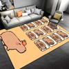 Cute Cartoon Animal Carpet with Sleeping Capybaras and Orange Accent Suitable for use as an anti-slip for living room bedroom sofas
