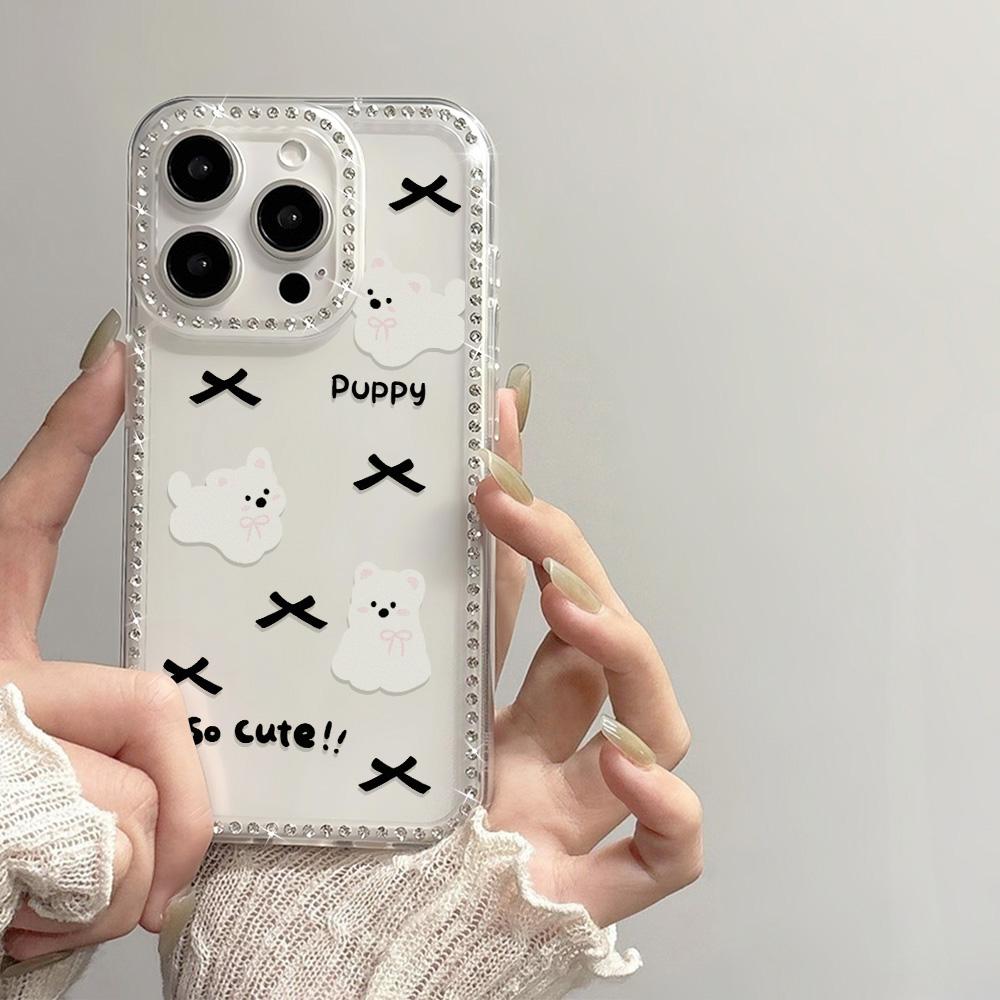 Bracelet Chain Phone Case For iPhone 17 16 15 13 14 for 17Air 17 12 14 16 Pro 17 14 16 Pro Max Sparking Diamond Cute Pattern Hard Cover With Lanyard