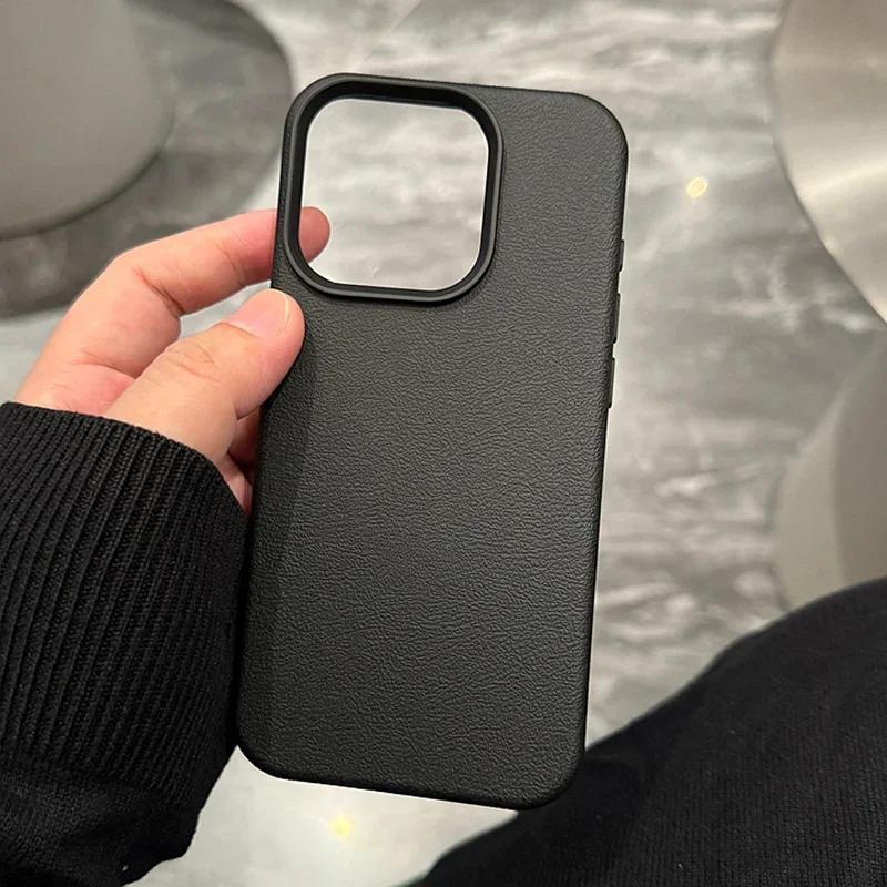 Luxuriöse Matte Weiche Leder Candy Handyhülle Für iPhone 16 15 14 Plus 13 12 11 Pro Max Linsenschutz Stoßfeste Silikonhülle