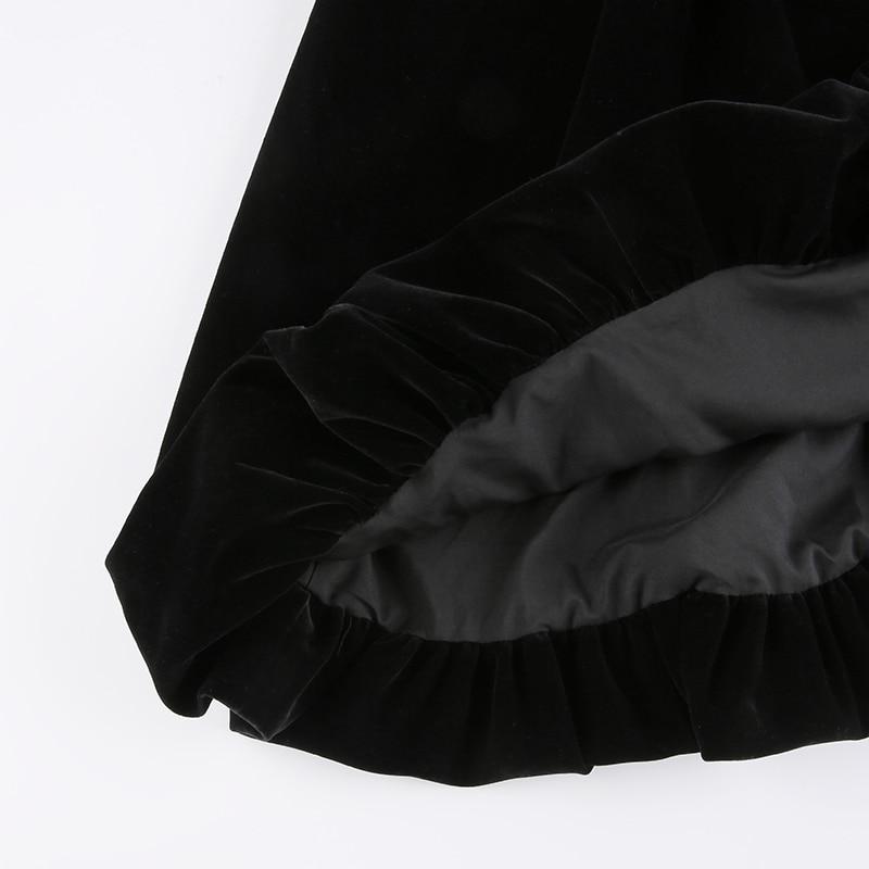 Cheongsam Darlingaga Vintage Elegante Gothic Dark Bow Velour Schwarzes Kleid Herbst Winter Chinesischer Stil Plissee Kleider Party Diamanten Kleidung