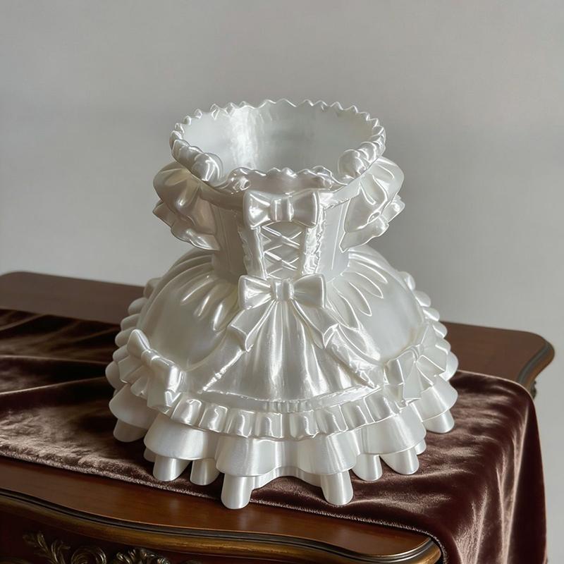 Princess Dress Shaped Storage Box Table Pen Holder Decorative Pencil Cases 3D Printed Decorations Desk Accessories Room Decor
