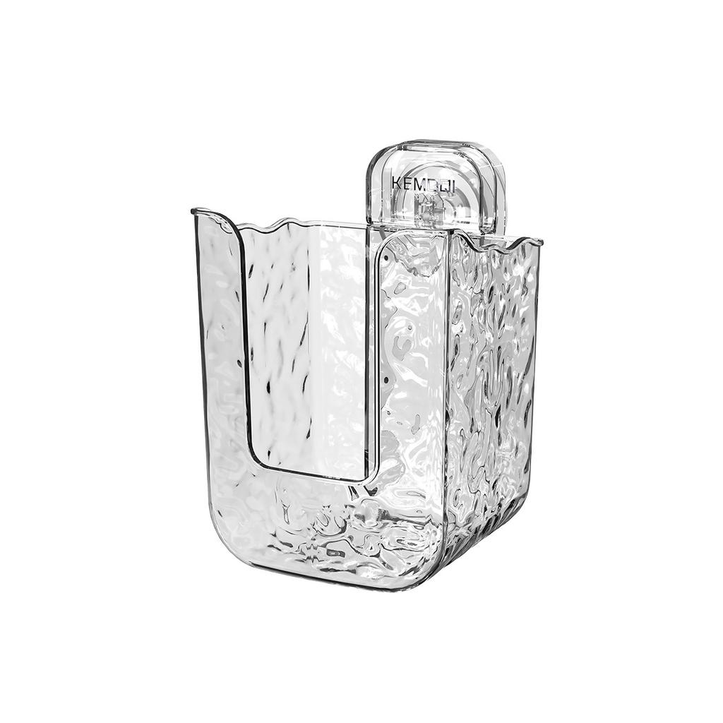 Suction Cup Wall-mounted Storage Box, Household Bathroom, Bathroom, Face Towel Storage, Transparent Light Luxury, Premium Wipes Box.