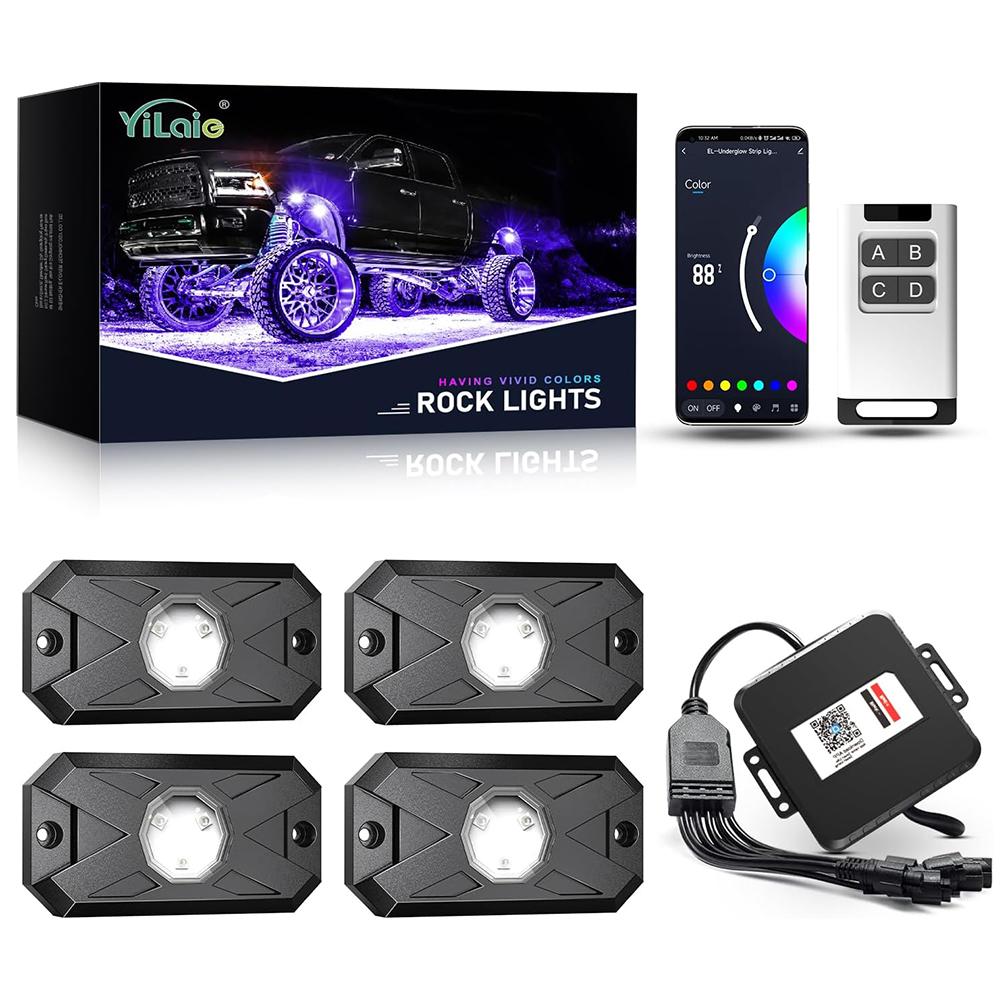 

RGB LED Свет для освещения шасси внедорожника, рок-свет, 4/6/8 модулів, підсвітка днища, керування через додаток, музичний режим для пікапа, квадроцикла, RZR, UTV EL-XDP-4