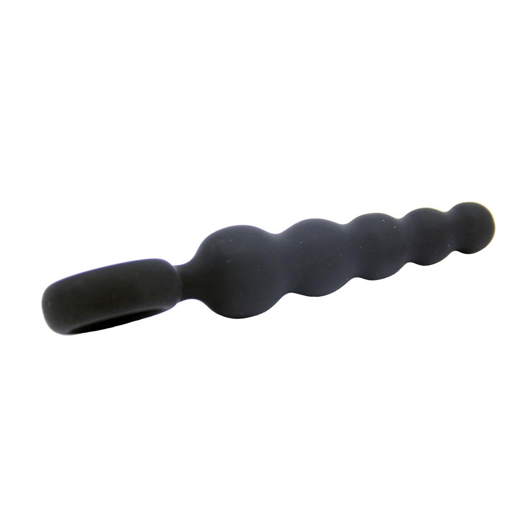 New Five-Inch Chain Black Silicone Back Court Anal Plug Back Court Pull Beads Sex Toys Anal Plug Adult