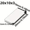 20/50pcs Magnets, 20x10x3mm, Rectangular Magnets for Industrial Use, Metal Material, No Battery Required