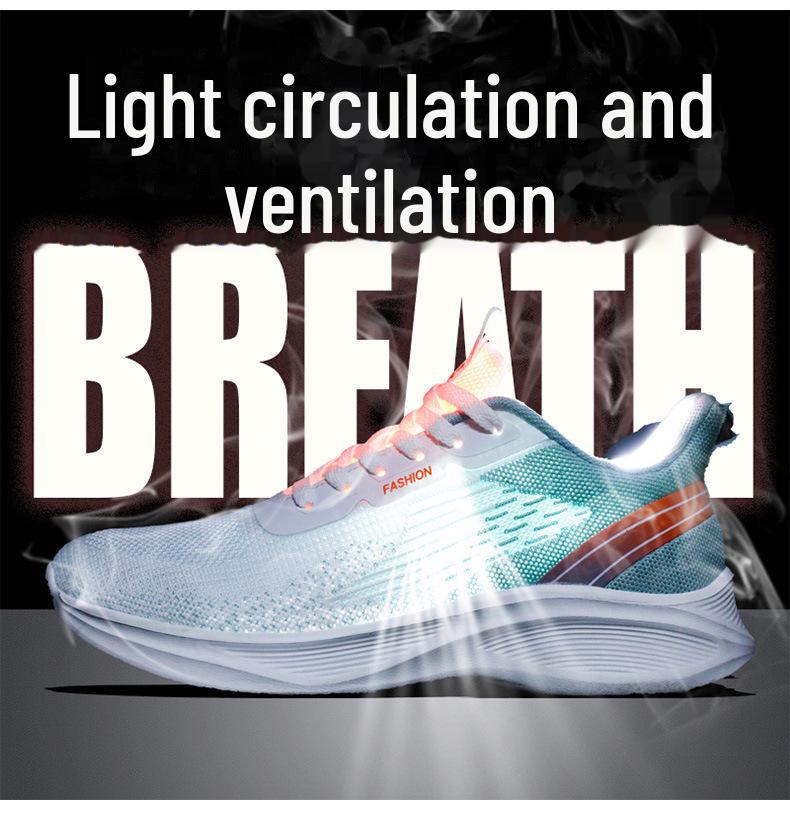 Men's Summer Lightweight Breathable Mesh Running Shoes, Size 45, Youth Sports Sneakers