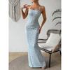 Women's Summer Maxi Dress Backless Strap Sexy High Waist Dress
