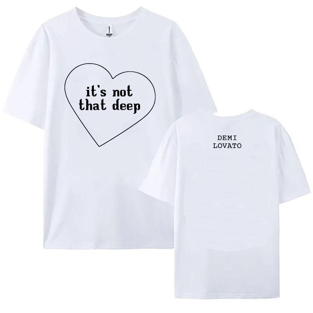 ЭТО НЕ ТАК ГЛУБОКО ФУТБОЛКА ДЕМИ ЛОВАТО Графический Принт Футболка Хлопок Короткий Рукав Модная Женская Футболка Стритвир Принт Топы S