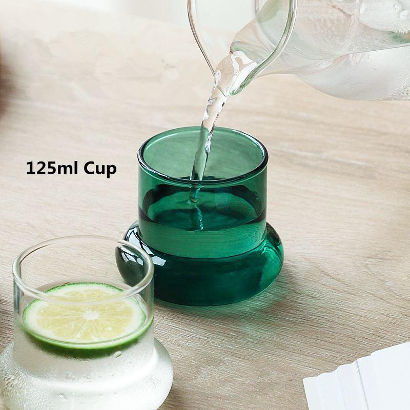 Buntes Klares Glas Nachttisch-Nachtwasser-Karaffenset mit Becher, Krug und Tasse Nachtset