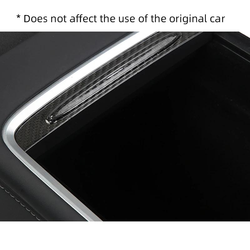 Echte Kohlefaser Mittelkonsolenabdeckung für Tesla Model 3 Y 2023 2022 Trockene Kohlefaser Glänzend Bedienfeld Auto Innenraum