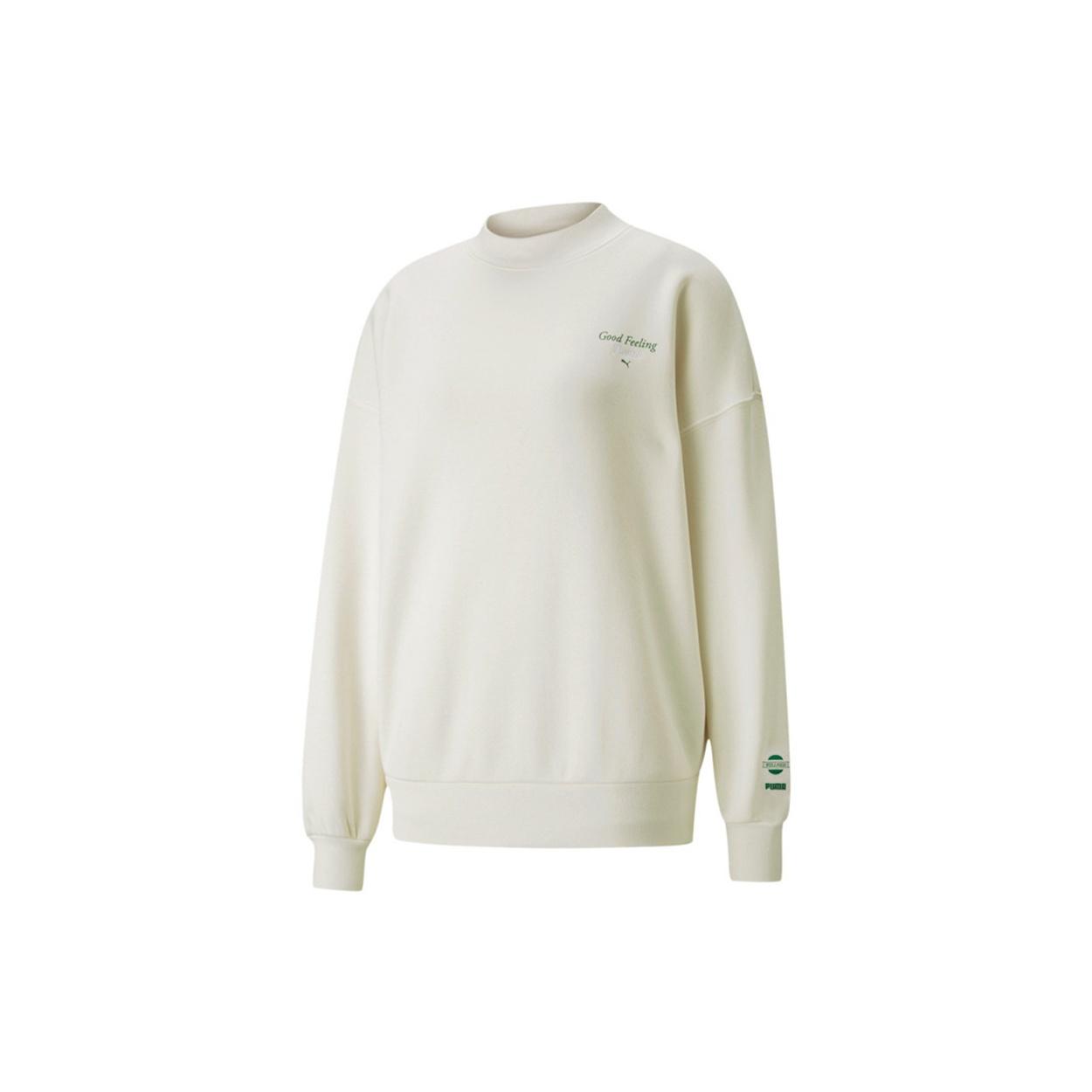 (WMNS) PUMA Logo Wellness Club Crewneck Sweatshirt White Women s 534398-73 XL
