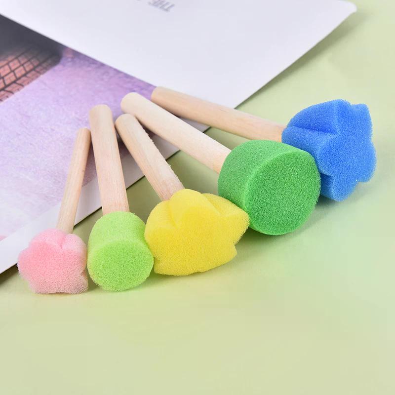 5Pcs Creative Sponge Brush Children Art DIY Painting Tools Mushroom Brush