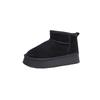 Autumn and winter velvet leather thick-soled snow boots women's velvet thickened large cotton shoes women's winter casual snow cotton