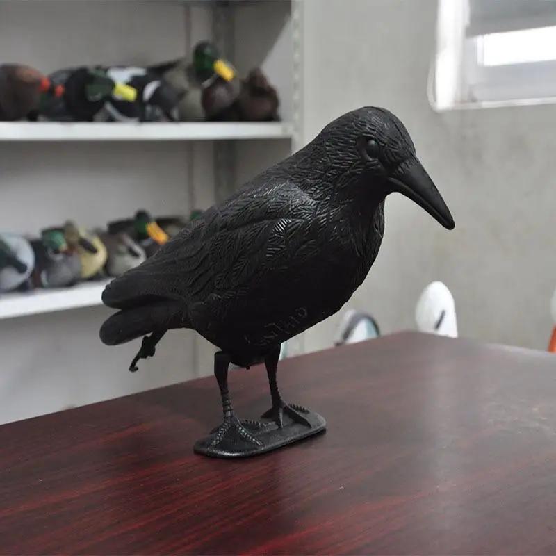 Simulation Black Crow Garden Decoration Suitable Halloween Bird Statue Ornament Outdoor Jardin Terror Black Crow Decorative