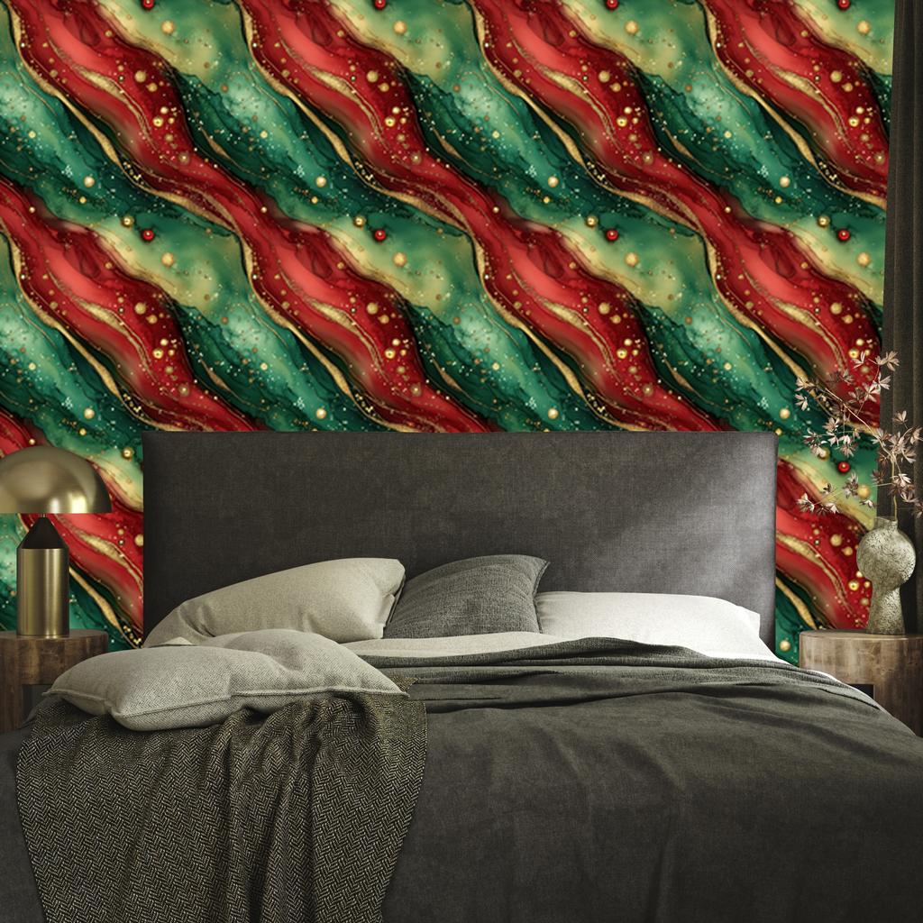 Ink Wallpaper Red, Green and Bottle Green 50x1000