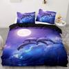Dream Dolphin Marine Life Duvet Set Suitable for Boys and Girls Bedroom Decoration Bedding