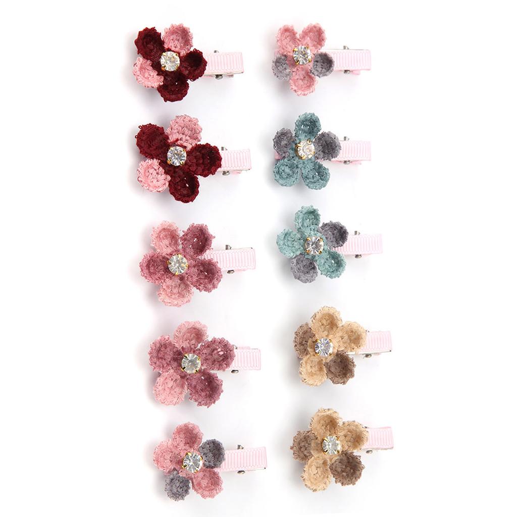 10 Lot Hair Accessories for Pets Puppy Dog Cat Grooming Floral Hairpins Hairs Clips