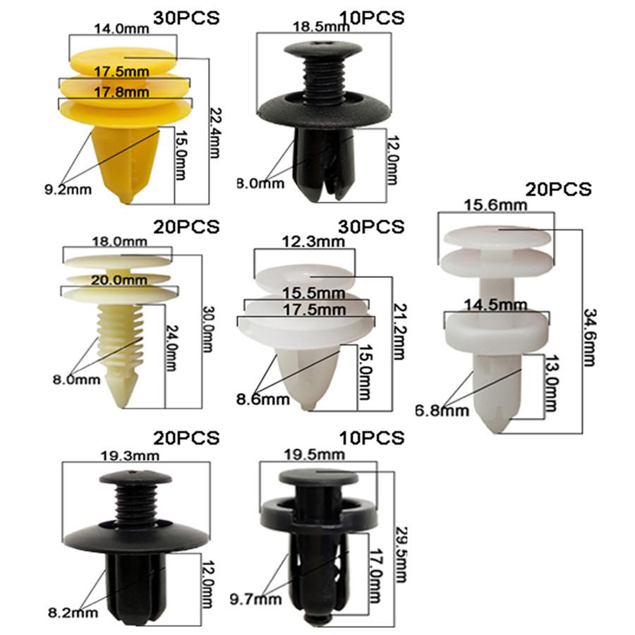 310PCS Boxed Mixed Car Door Bumper Panel Fender Retainer Push Rivet Fastener Clips With 30PCS Tool