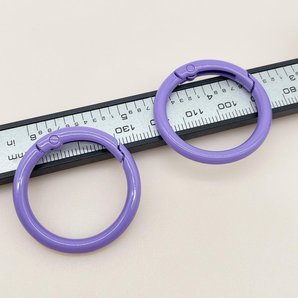 33mm Colorful Coil Spring Snap Buckle Luggage Bag Doll Keychain Ring Ornament