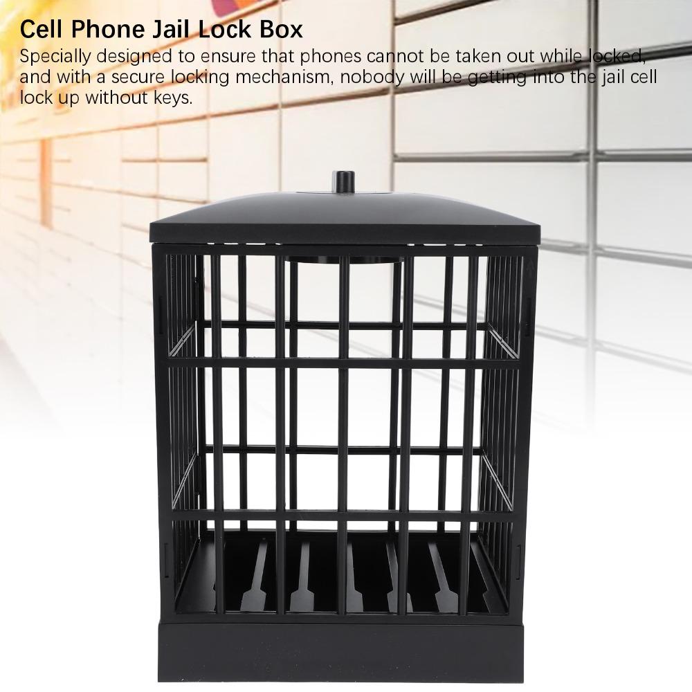 Lockable Design Cell Phone Jail Key Lock Black Grey Mobile Phone Prison Time Management All Black Smartphone Storage Cage